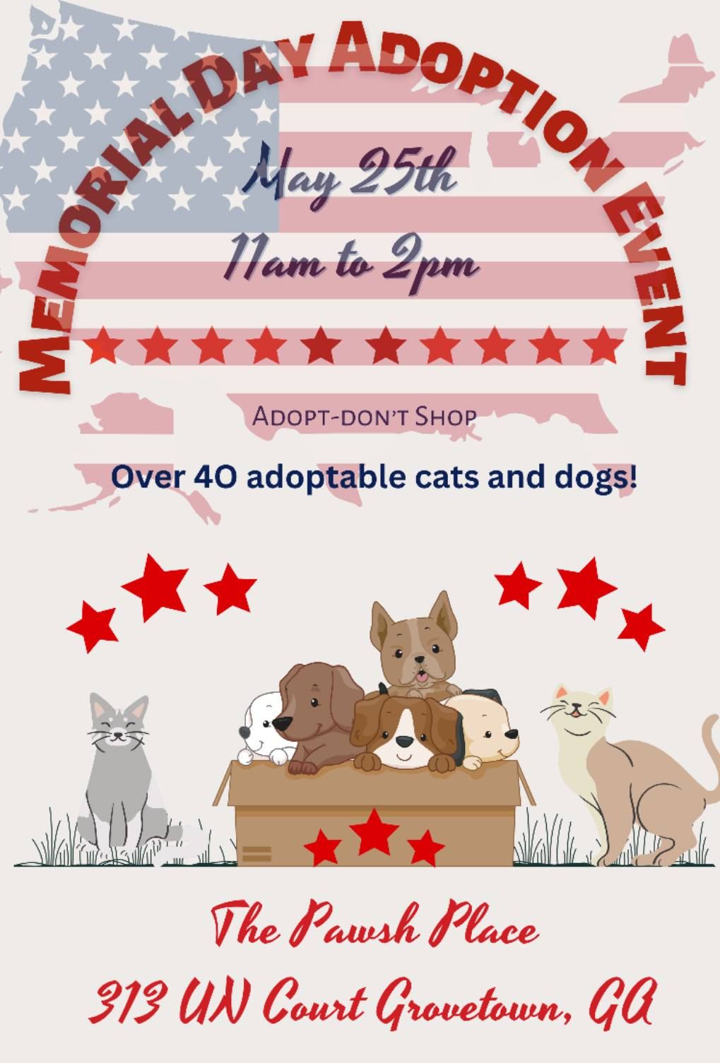 Join Us for a Special Adoption Event Memorial Day Weekend!