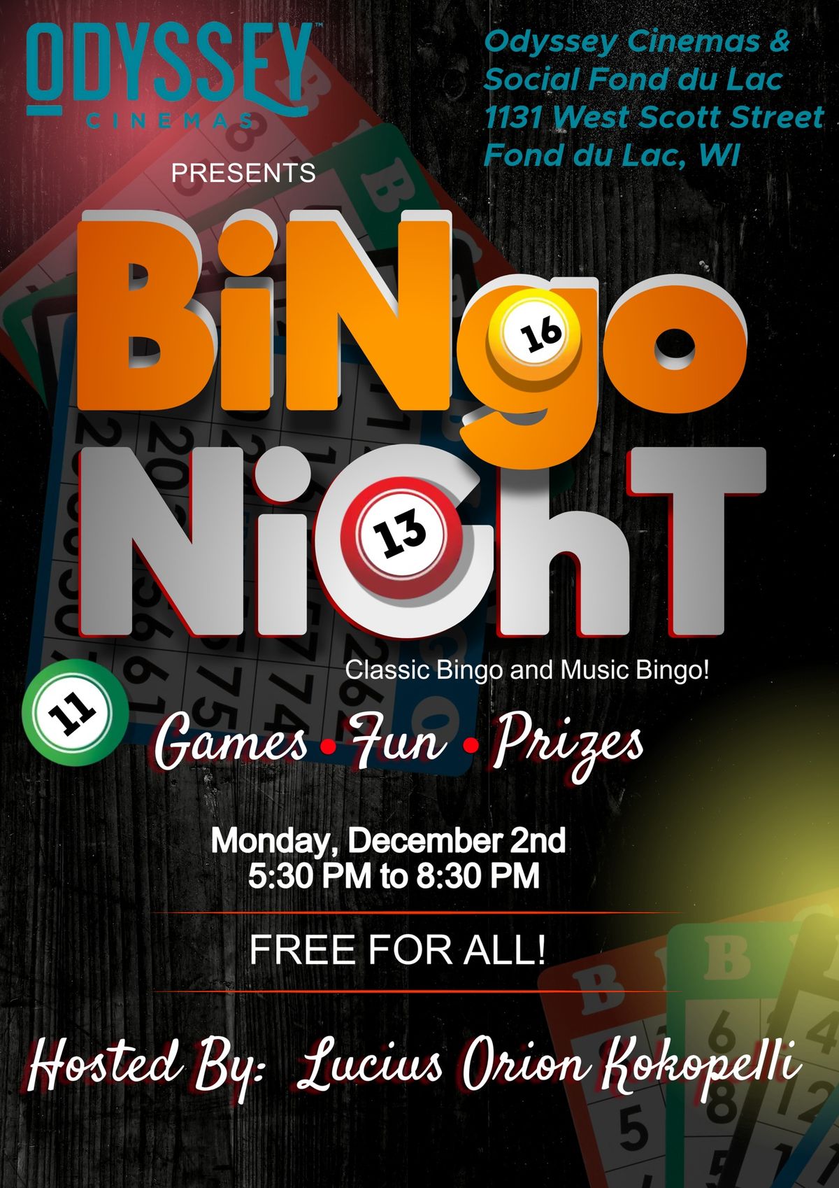 Music and Classic Bingo Night!