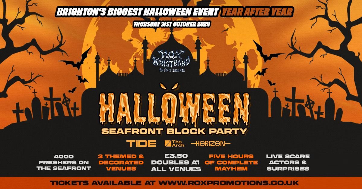 HALLOWEEN SEAFRONT BLOCK PARTY \/ 4 VENUES \/ 4000 STUDENTS - ONE HALLOWEEN EVENT