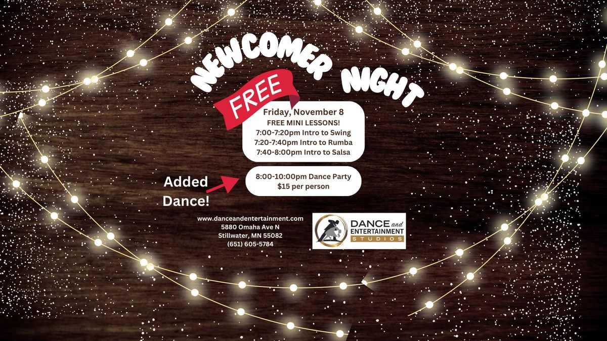 Fri. 11\/8\/24 Newcomer Night & Dance Party