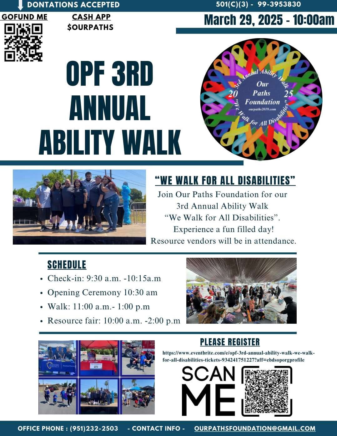 OPF 3RD ANNUAL ABILITY WALK "We Walk for All Disabilities!"