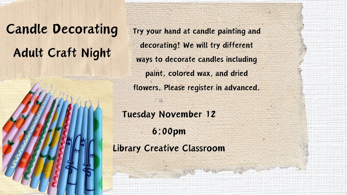 Candle Decorating: Adult Craft Night