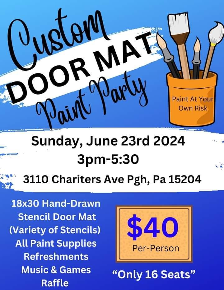 Custom Door Mat Paint Party