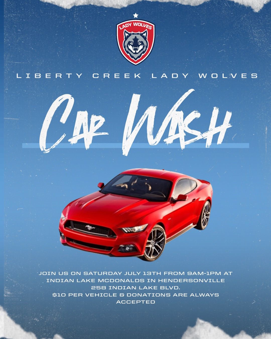 Lady Wolves Soccer Car Wash 