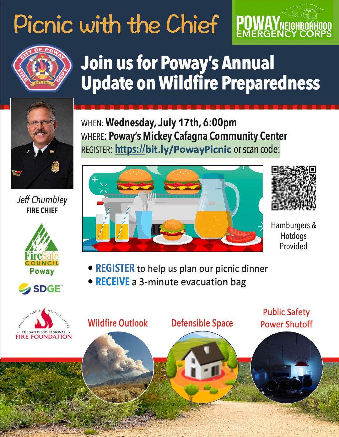 Picnic with the Chief!  Poway Community Wildfire Outlook