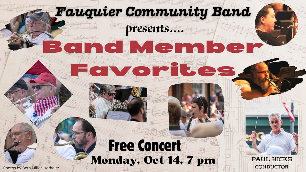 Band Member Favorites: Free Concert with the Fauquier Community Band