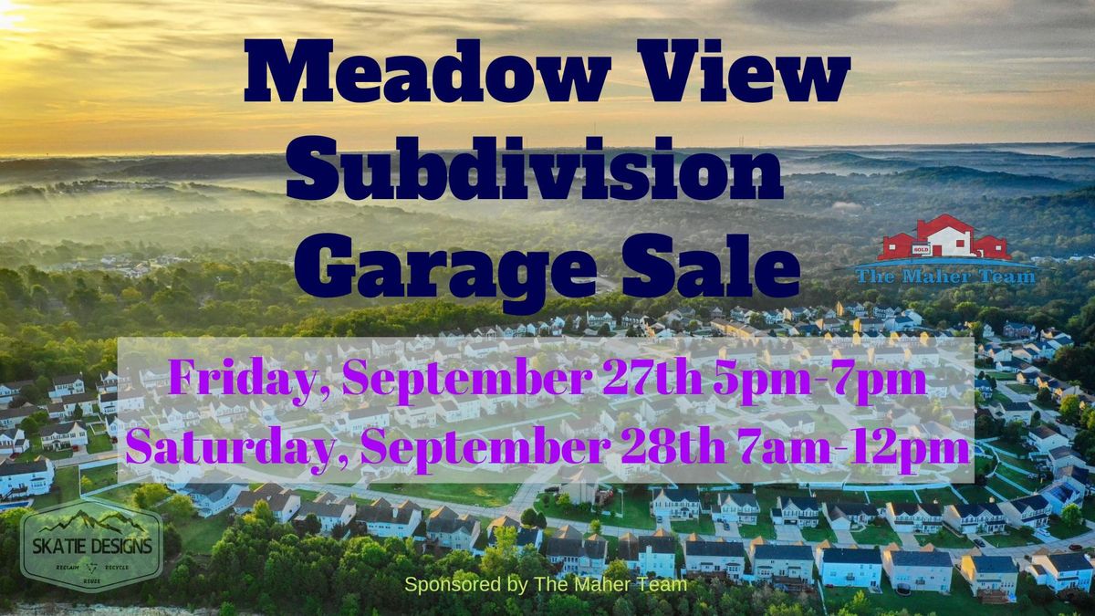 Meadow View's Annual Fall Subdivision Garage Sale