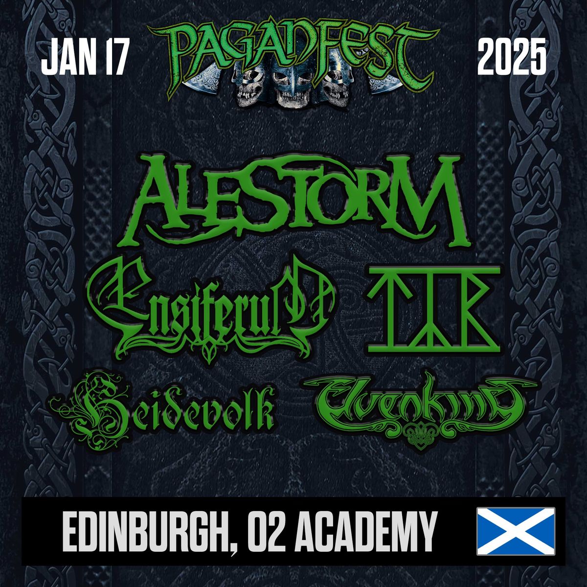 Paganfest MMXXV Edinburgh - Alestorm, Ensiferum, T\u00fdr, Heidevolk, Elvenking