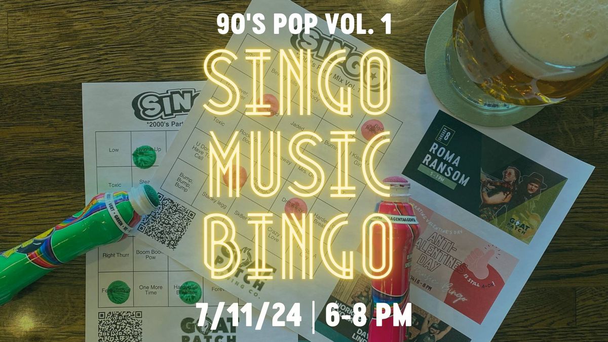 Singo Music Bingo: 90's Pop Vol. 1