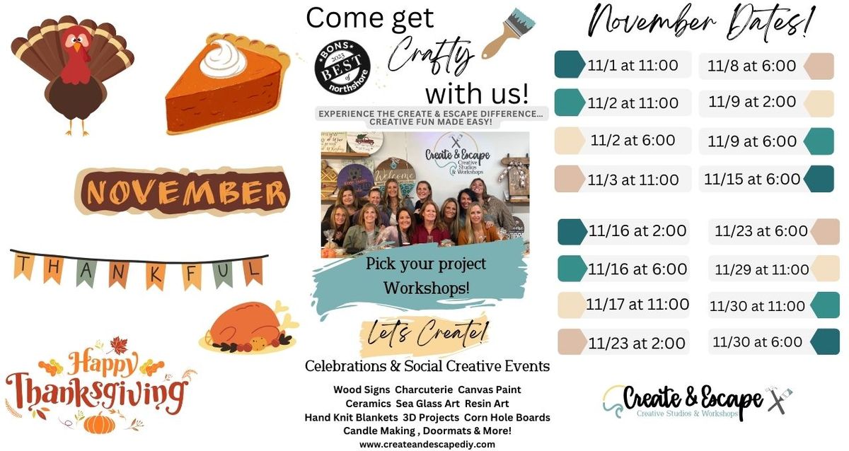 November Open Workshops!