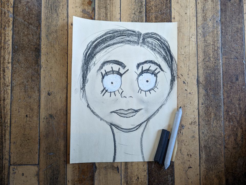 Homeschool Tim Burton Style Self Portrait