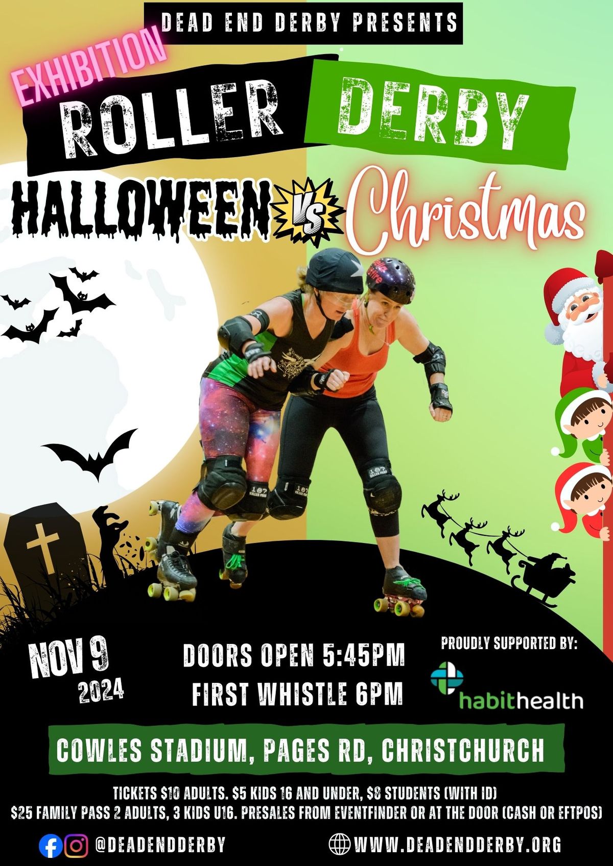  Dead End Derby presents: Halloween VS Christmas Themed Roller Derby