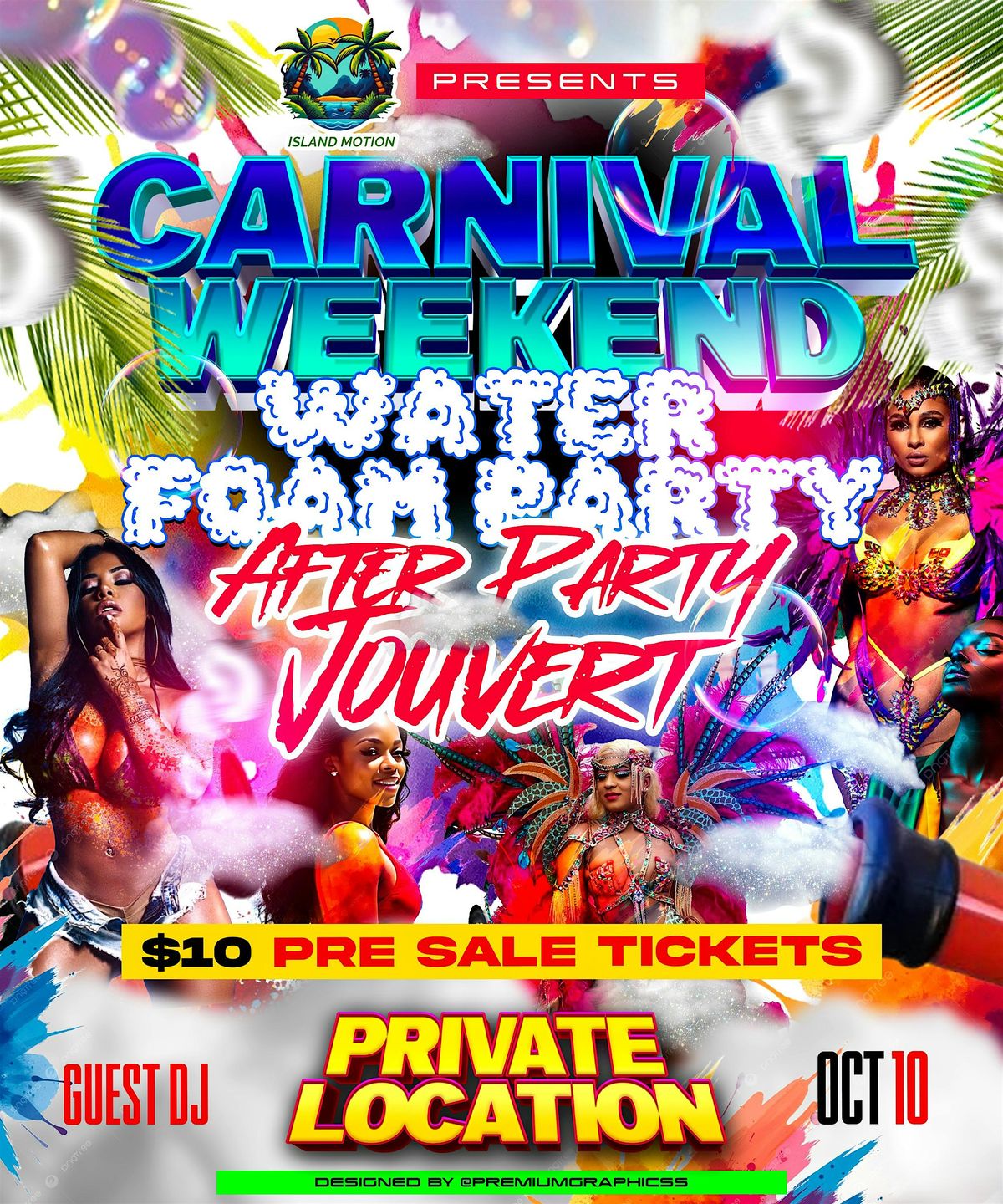 Carnival weekend water  foam party after  jouvert 2k26