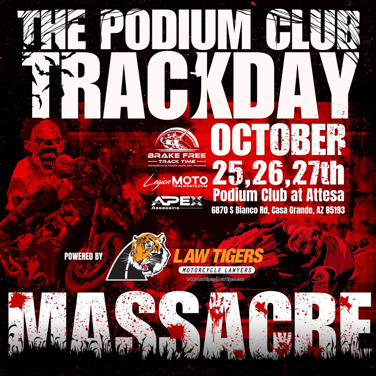 3 Day Halloween Motorcycle Trackday @ The Podium Club 