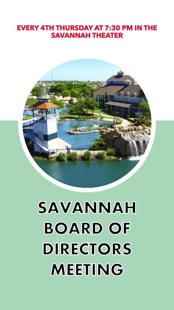 Savannah Board of Directors Meeting