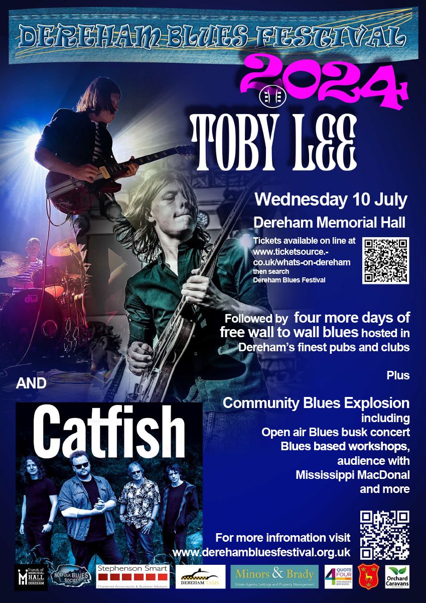 Opening Concert Dereham Blues Festival 2024 featuring TOBY LEE & James Oliver Band 