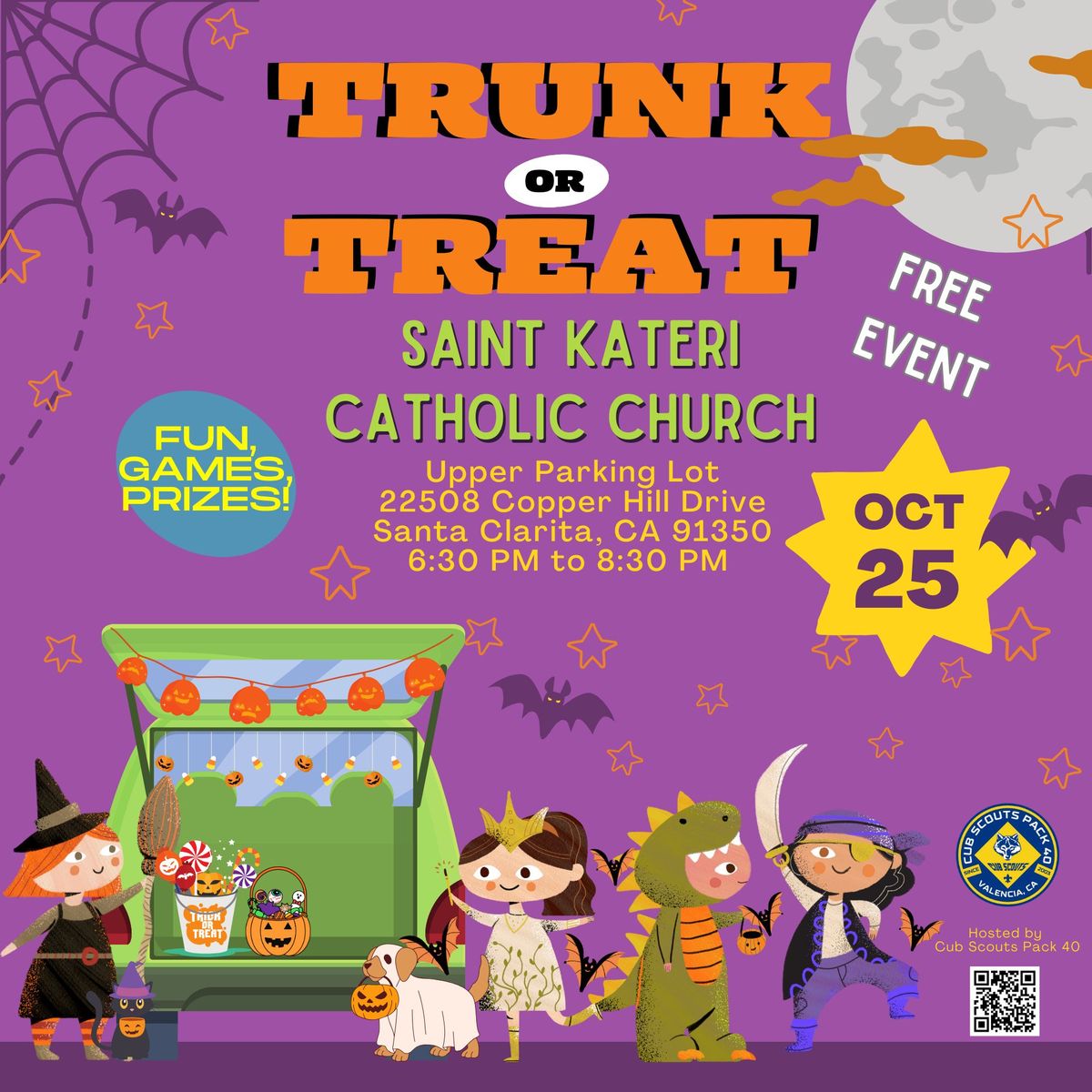 Trunk or Treat - Saint Kateri Catholic Church - Hosted by Cub Scouts Pack 40