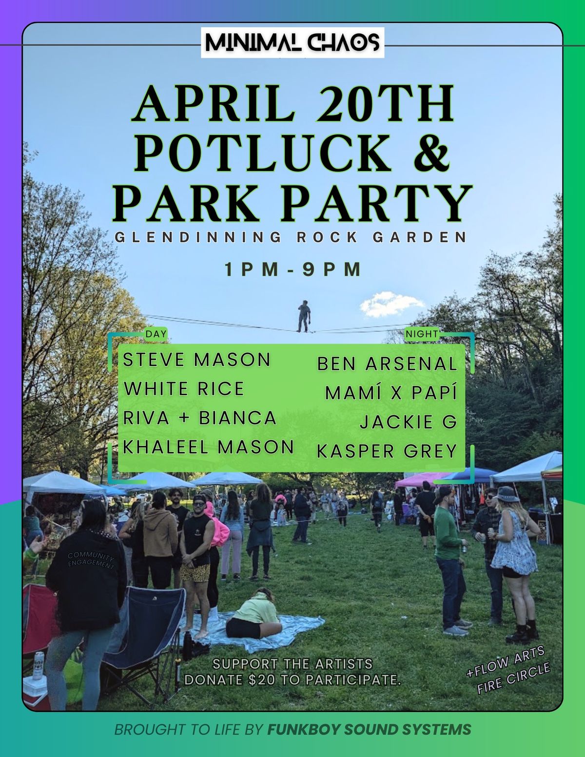 April 20th Potluck and Park Party | 2025 | Minimal Chaos & Friends