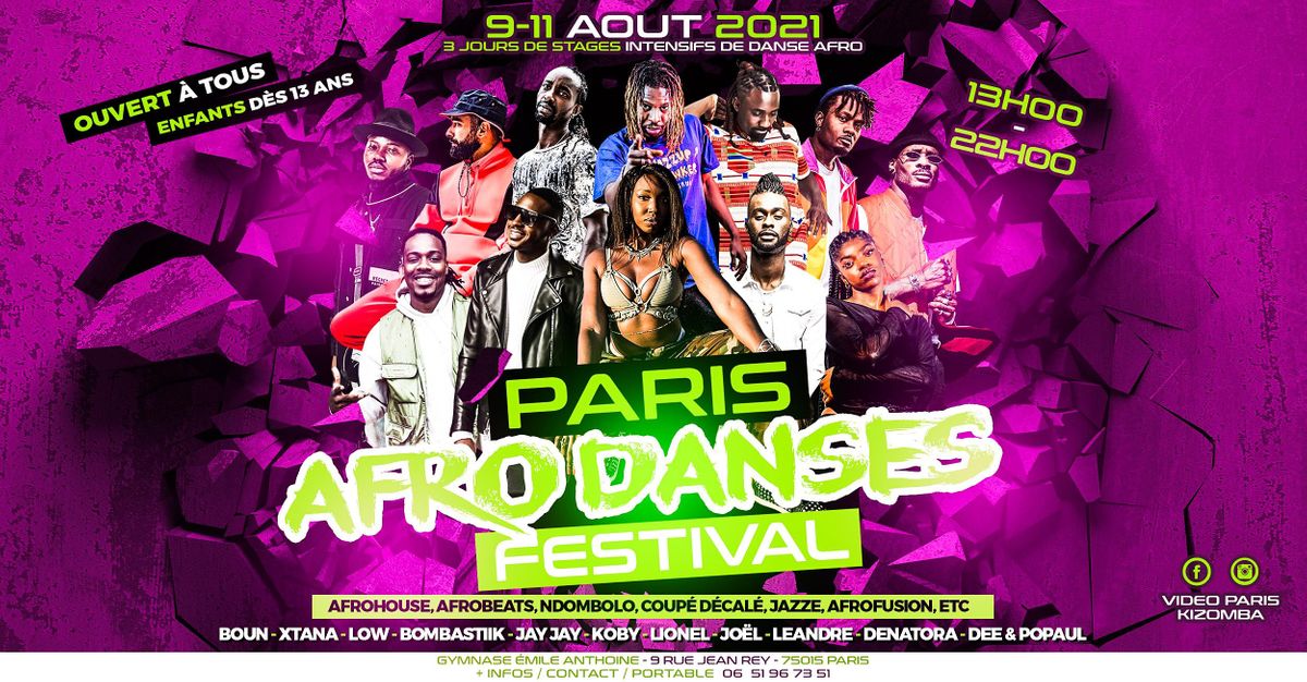 Paris Afro danses Festival \/ 9-11 Aout 2021 \/ Enfant et Adulte
