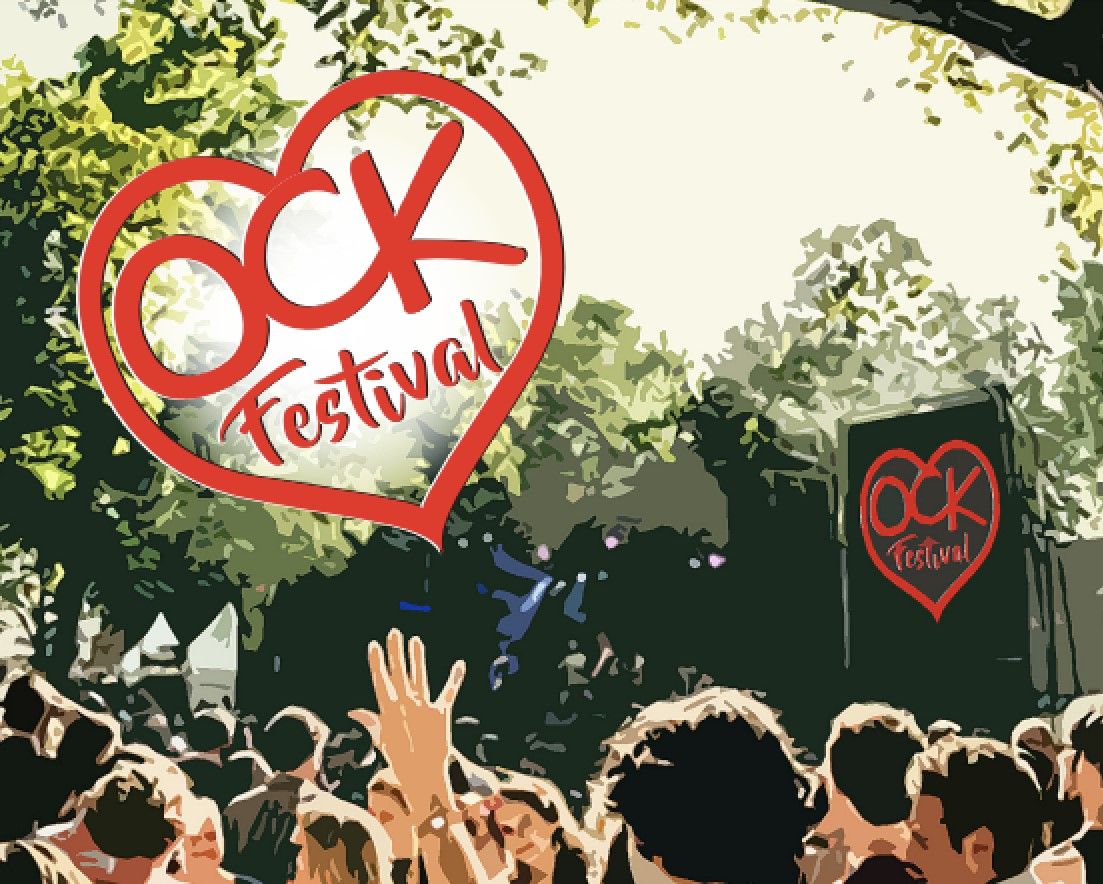 Het Ockfestival met diverse bands en straattheater