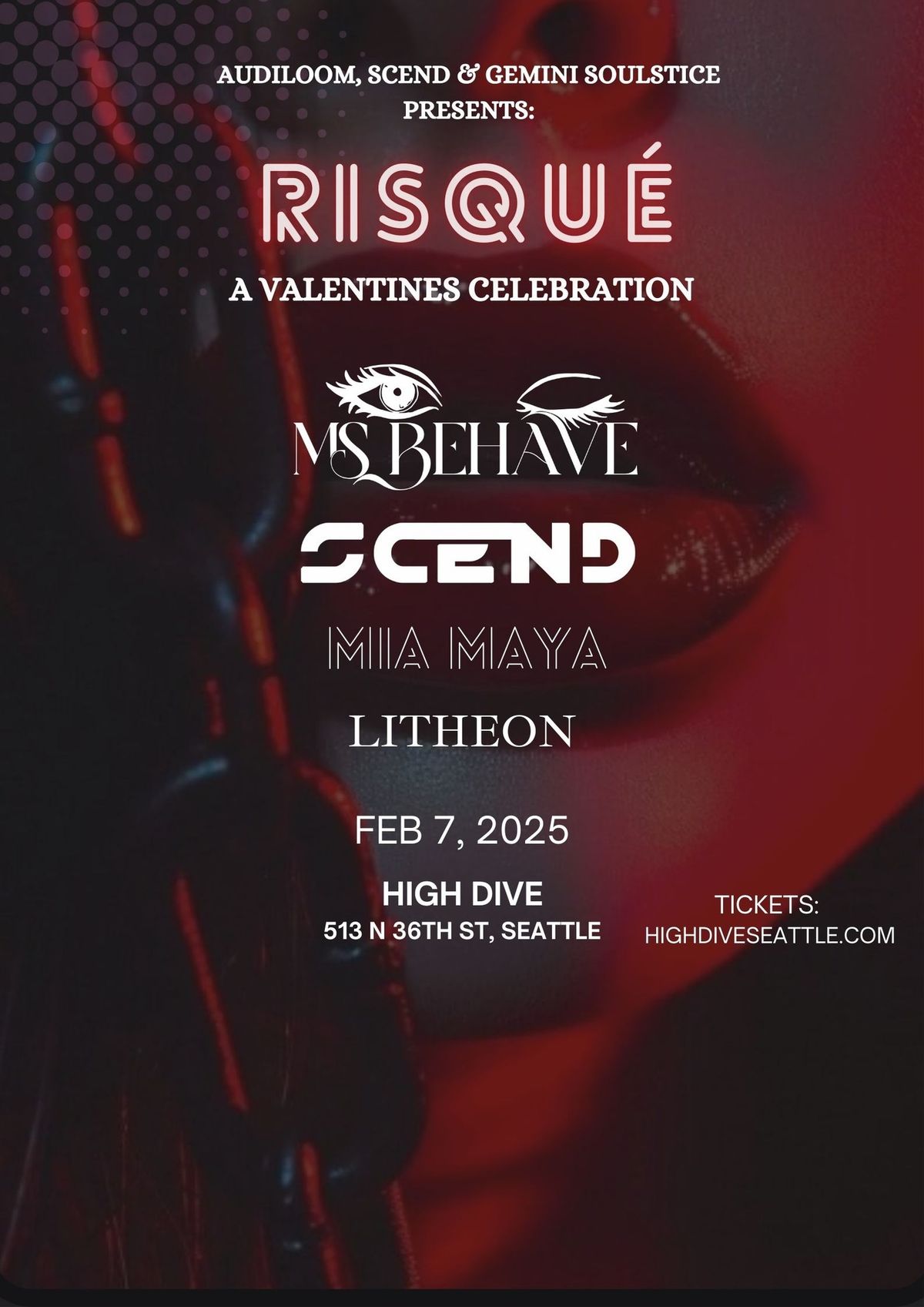 Risqu\u00e9: A Valentines Celebration featuring Ms. Behave, SCEND, Mia Maya, Litheon