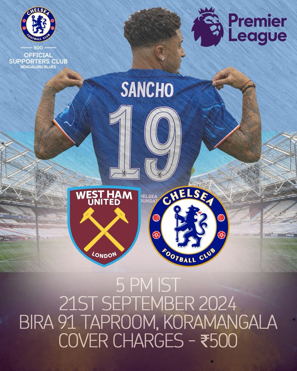 West Ham vs. Chelsea - Bengaluru Screening 