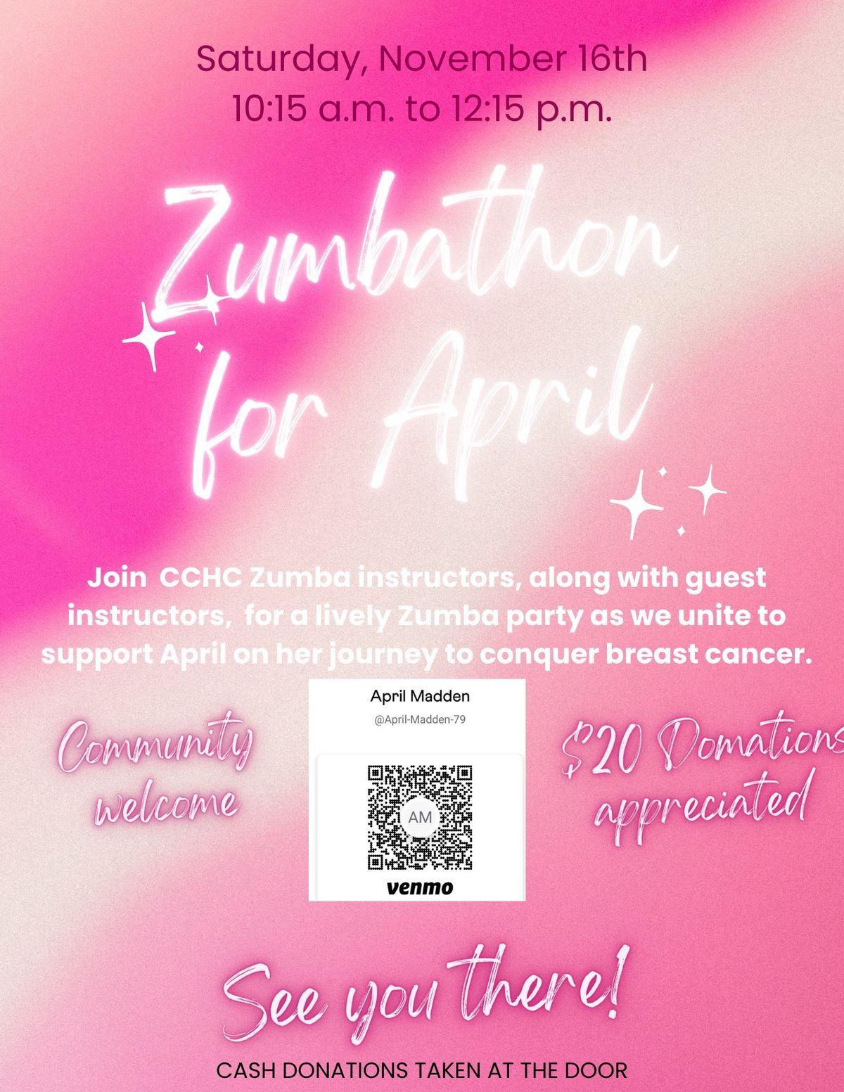 ZUMBATHON FOR APRIL MADDEN