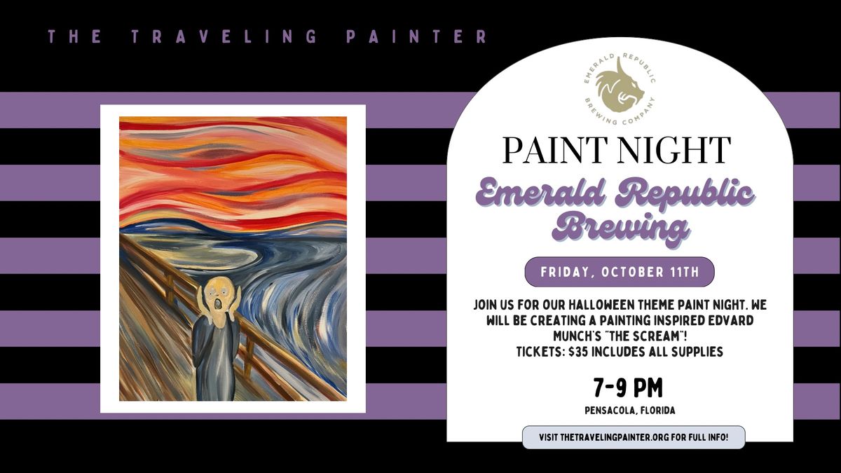 Paint Night: Halloween Edition at Emerald Republic Brewing (Hosted with The Traveling Painter)