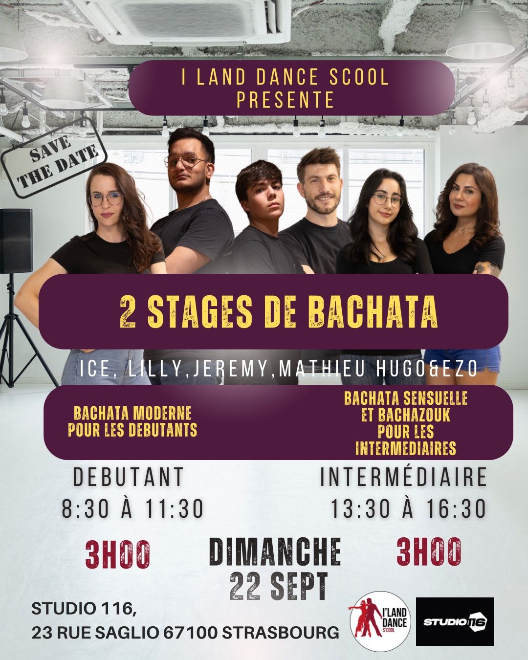 2 STAGES DE BACHATA MATIN D\u00c9BUTANT A-M INTERM\u00c9DIAIRE 