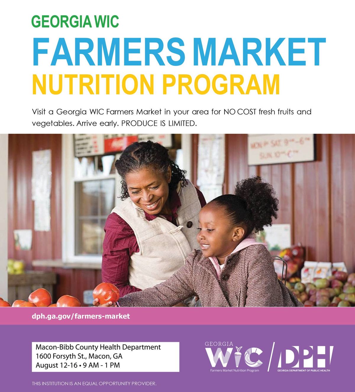 WIC Farmers Market - Macon-Bibb County Health Department