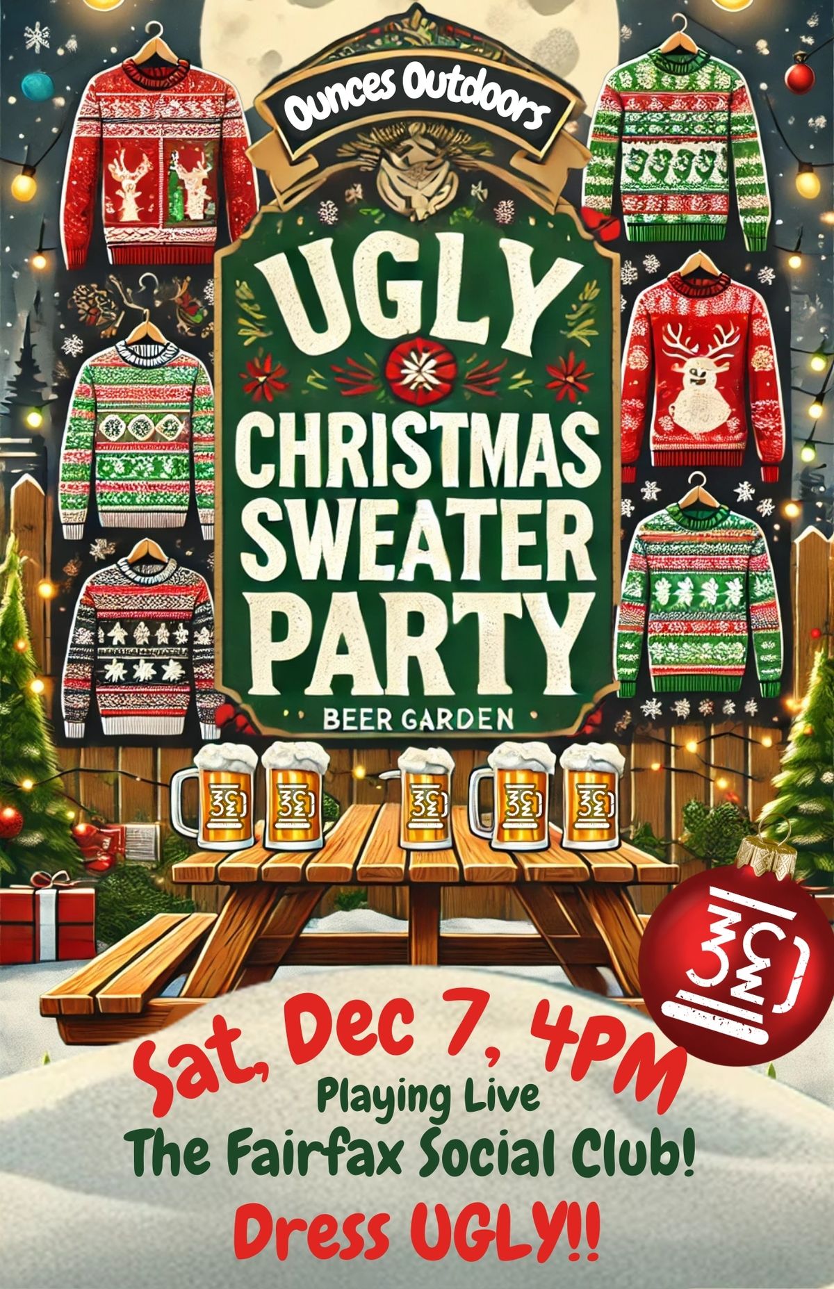 Ounces Outdoors Ugly Christmas Sweater Party!!