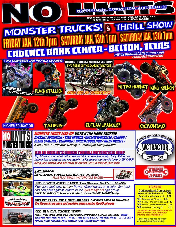 No Limits Monster Trucks & Thrill Show - Belton