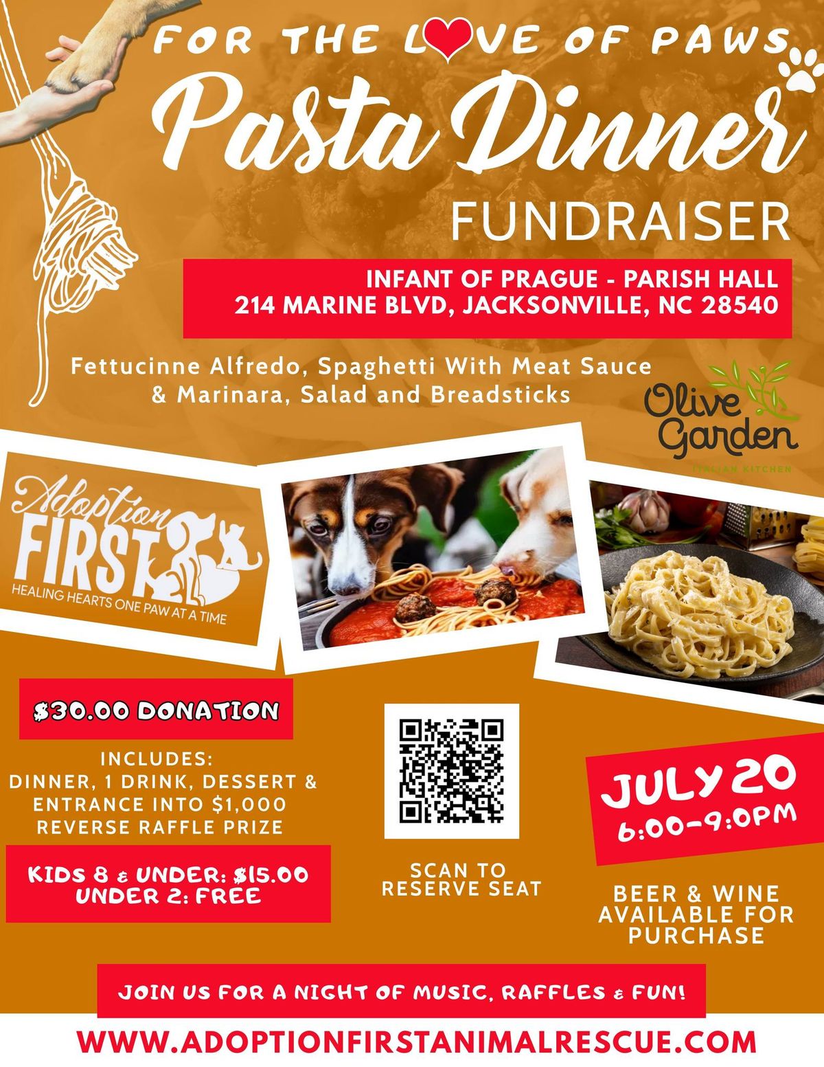 For the Love of Paws Pasta Night Fundraiser 