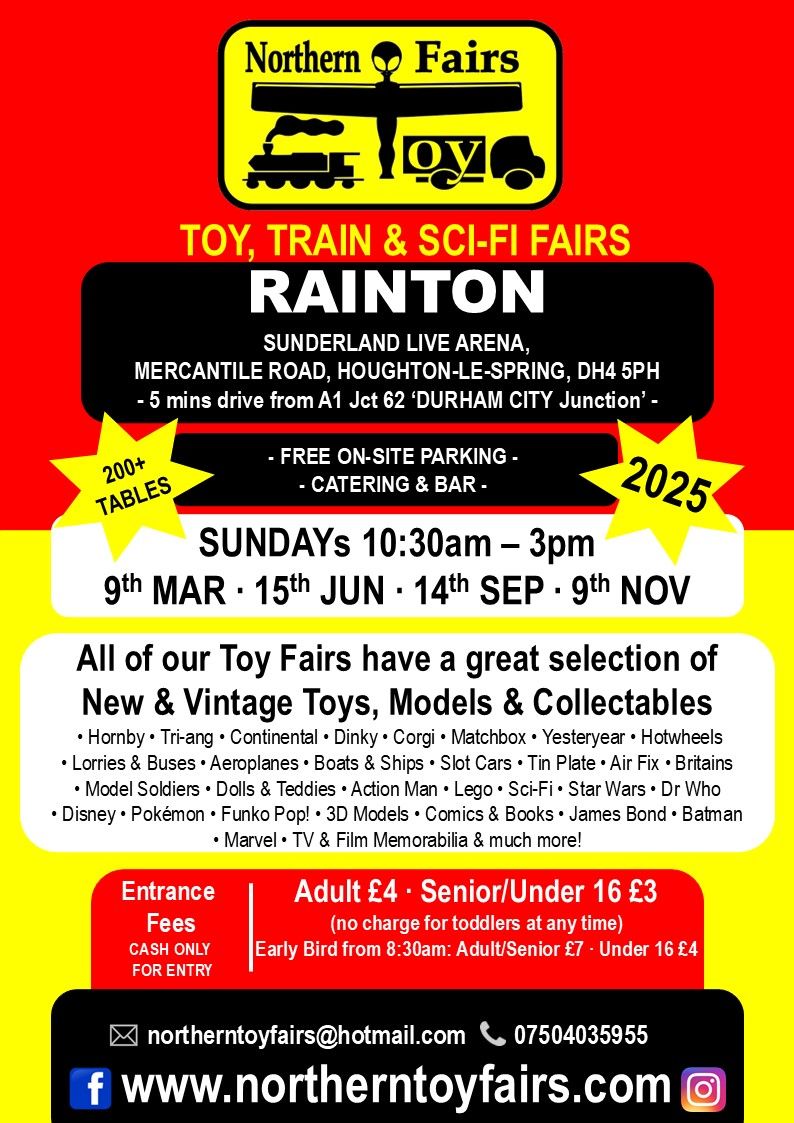 Rainton Toy, Train & Sci-Fi Fair on Sun 9th Mar '25