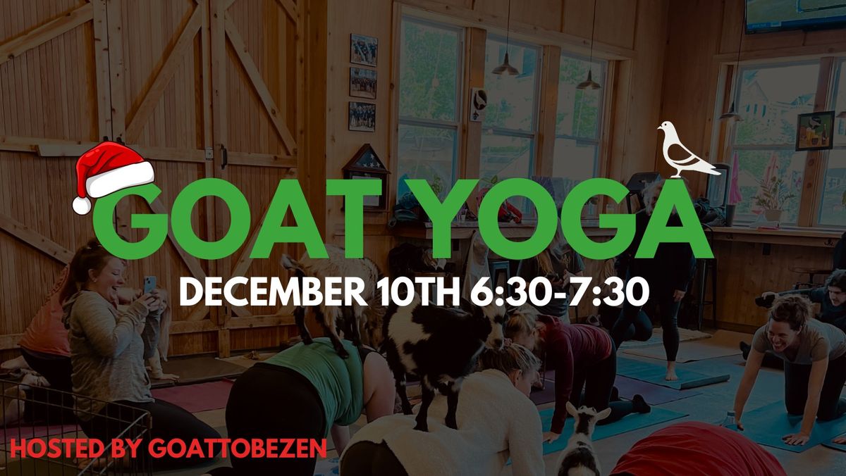 Goga: Holiday Edition Goat Yoga at Eavesdrop!