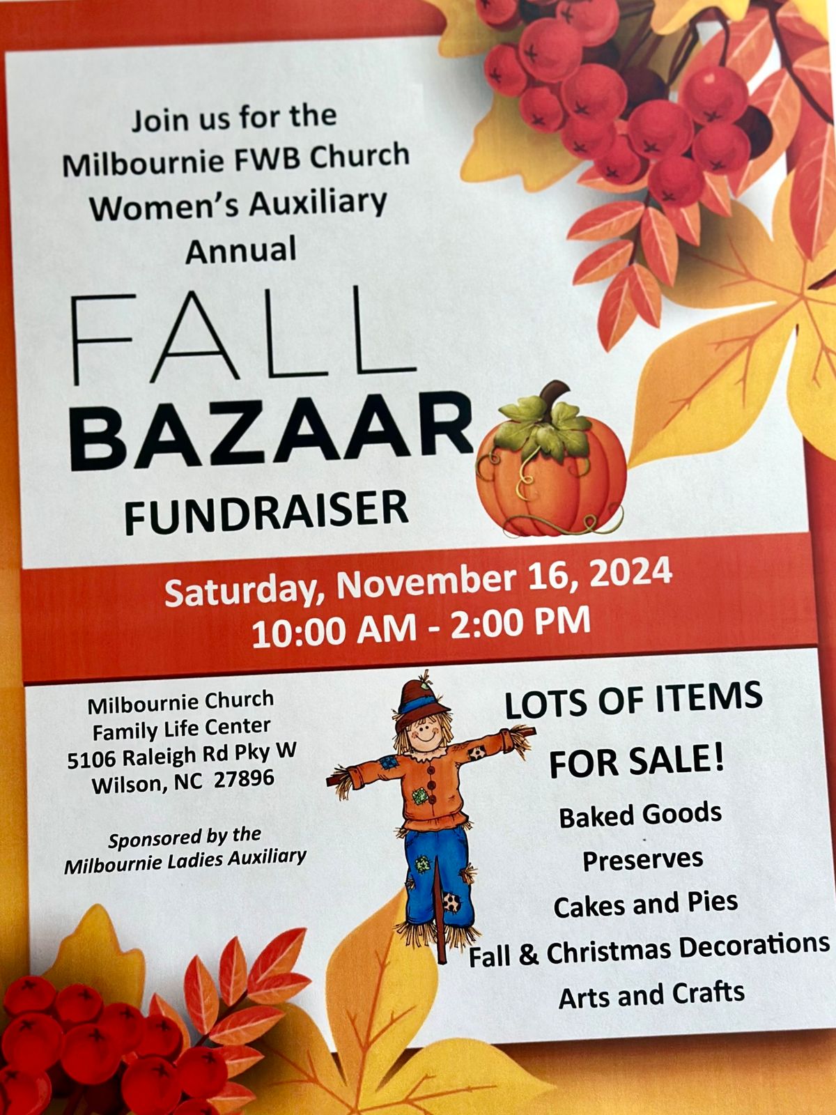 Annual Fall Bazaar Fundraiser \ud83c\udf41