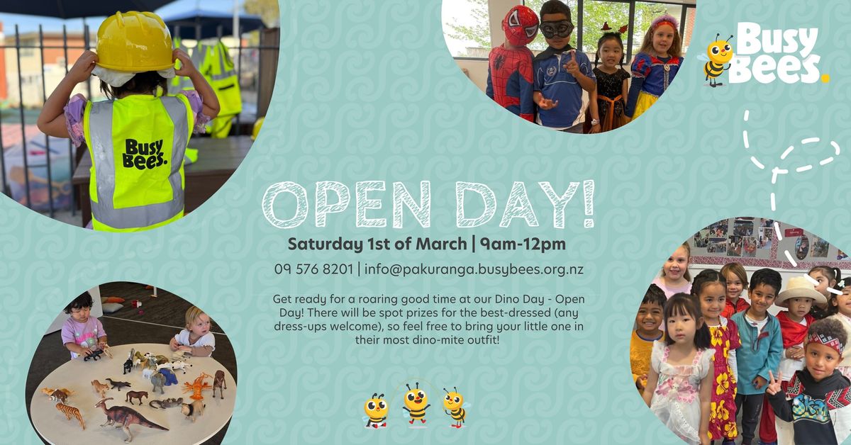 Dino Day \u2013 Open Day at Busy Bees Pakuranga! 