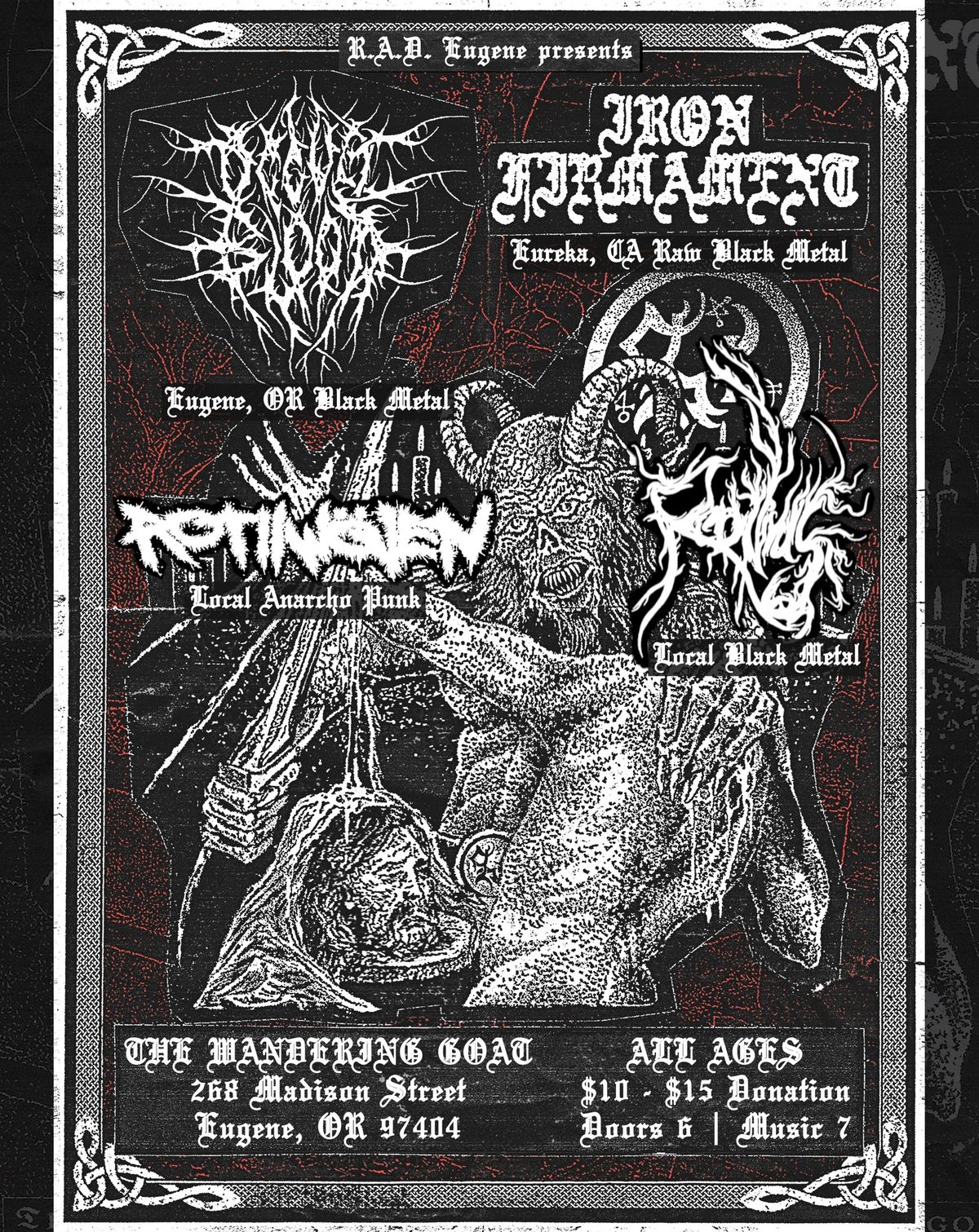 Iron Firmament, Occult Blood, Redivivus, & Rot\/\/Woven LIVE at Wandering Goat Coffee!