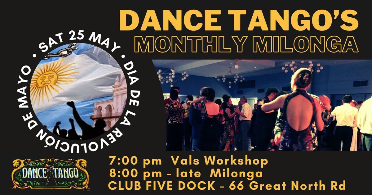 Dance Tango's Monthly Milonga with 1\/2 price Vals Workshop