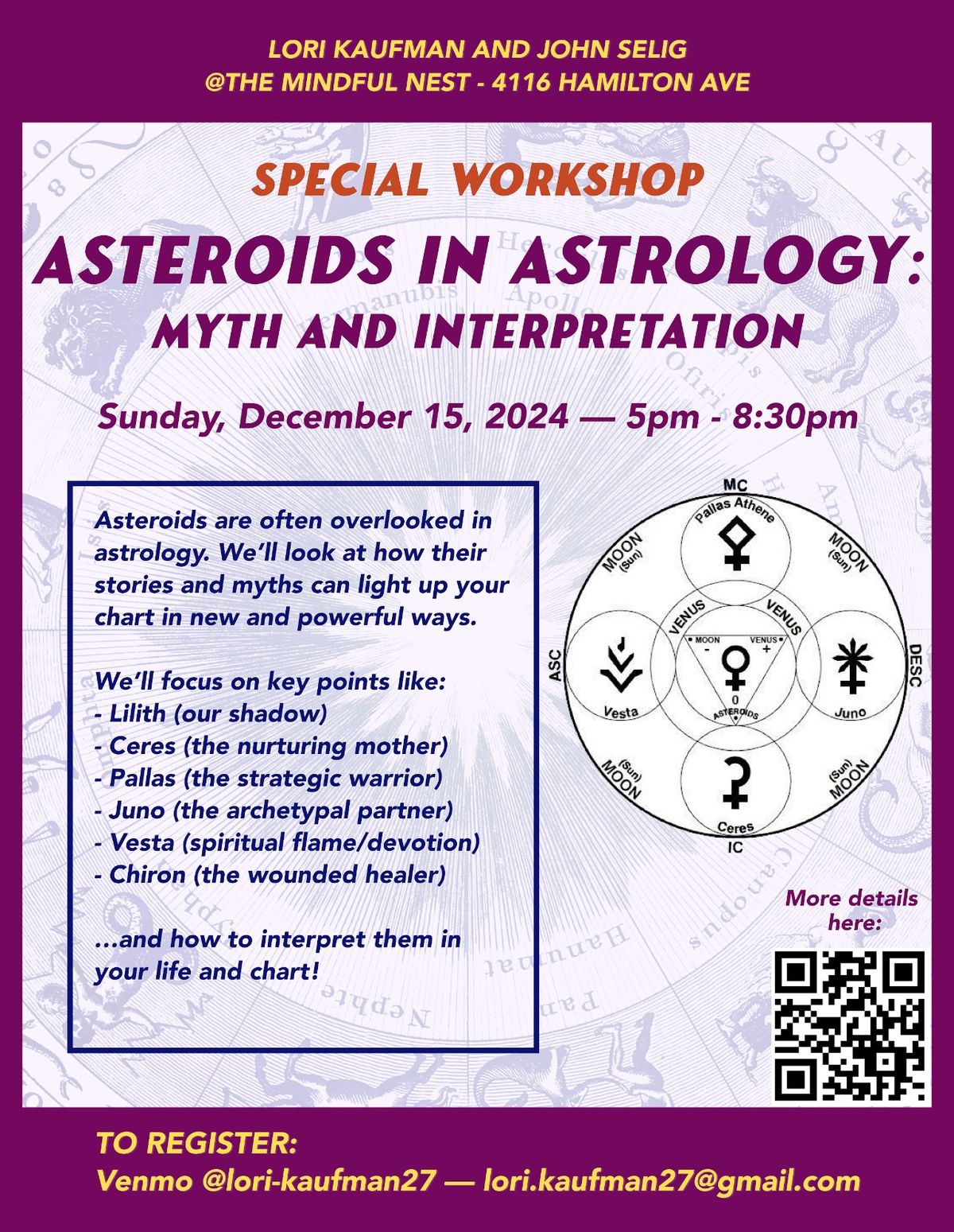 Asteroids in Astrology: Myth and Interpretation - Workshop