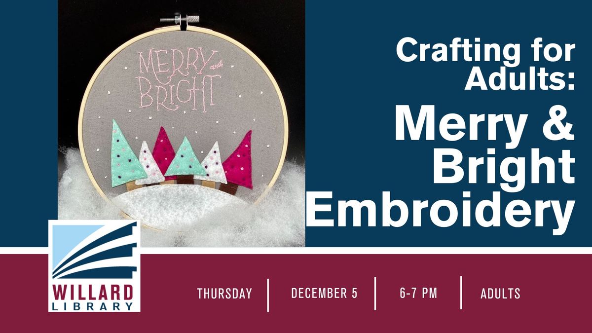 Fall Crafting for Adults: Merry & Bright Embroidery