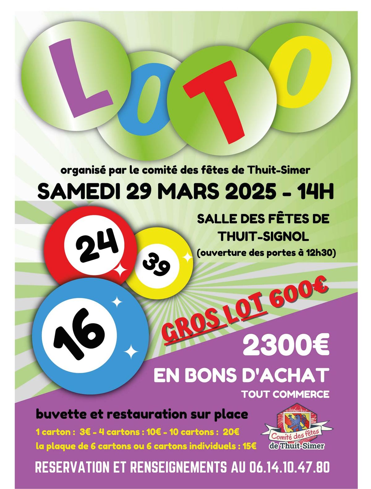 LOTO sp\u00e9cial BONS D'ACHAT