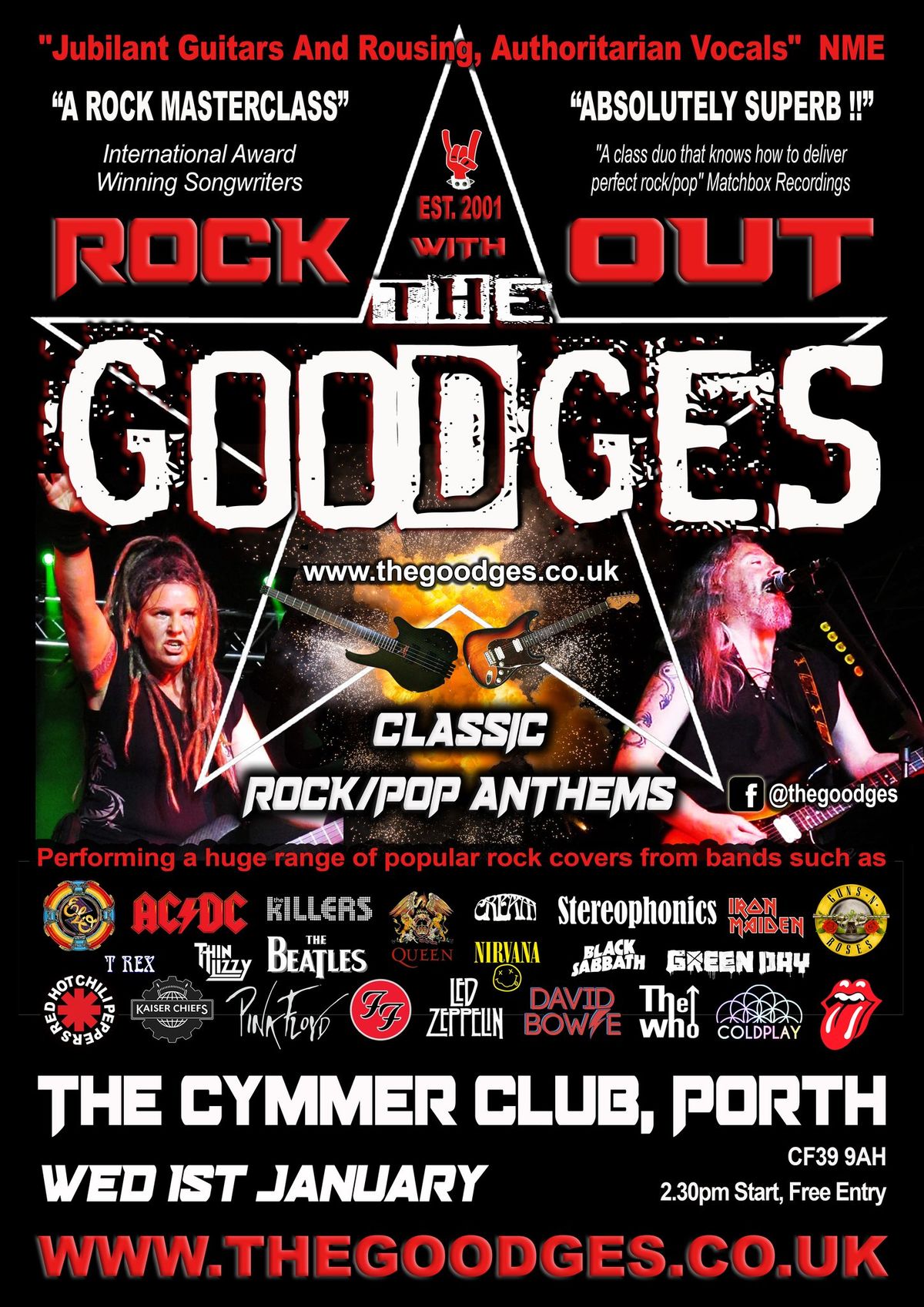 The Goodges New Years Day Rock Out @ The Cymmer Club, Porth. CF39 9AH. 