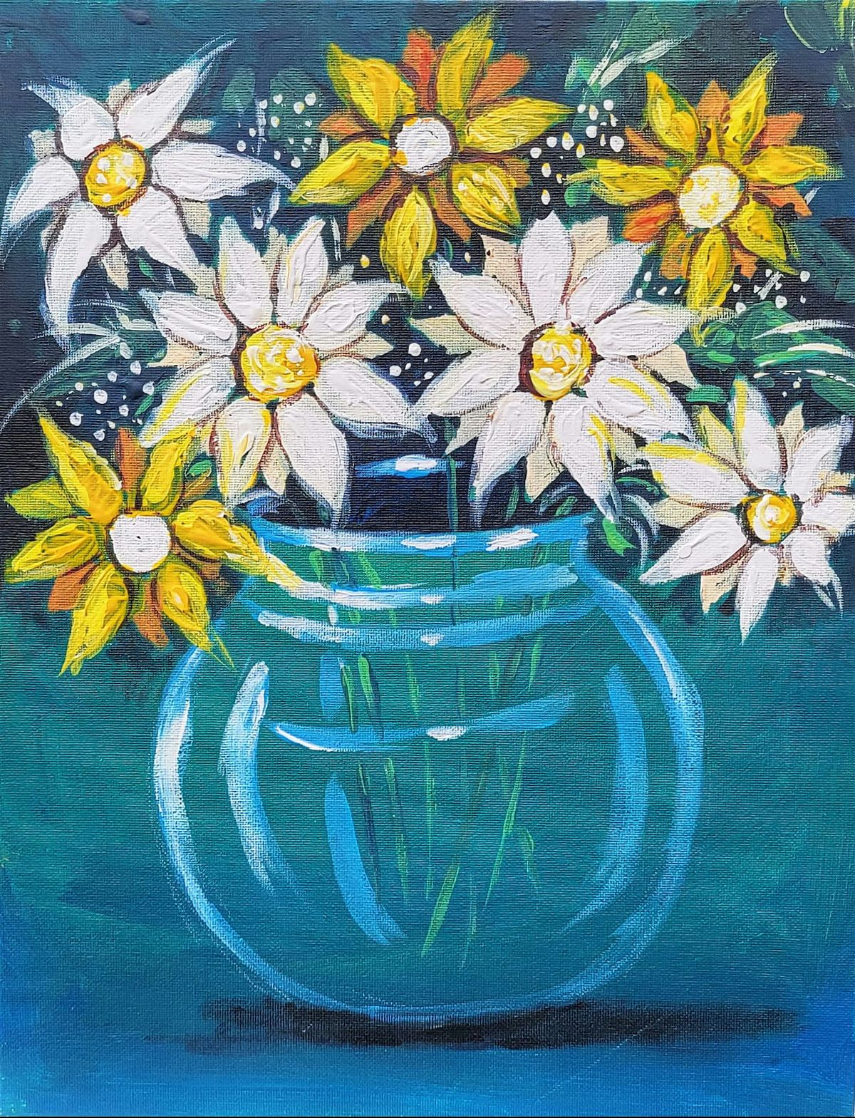 Sip and Paint Washington DC - A Pot With Beautiful Flowers