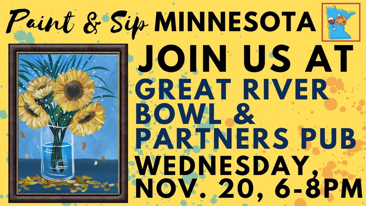 November 20 Paint & Sip at Great River Bowl & Partners Pub