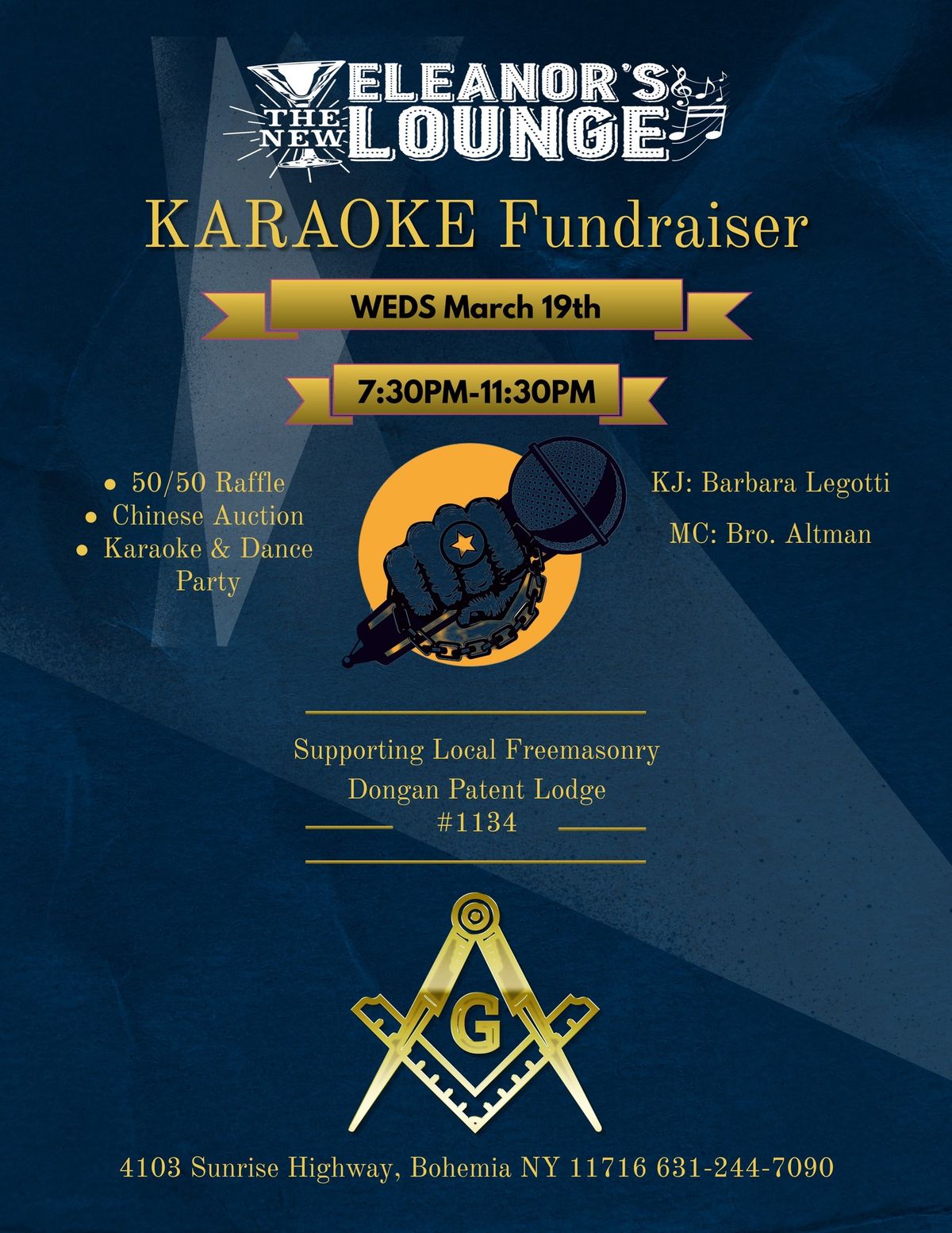 Masonic Karaoke & Dance Party Fundraiser!