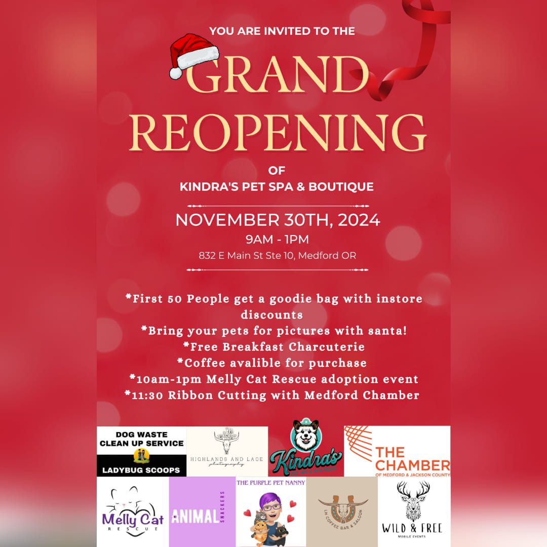 Grand Reopening of Kindra's Pet Spa & Boutique 