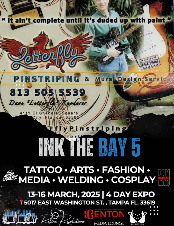 Letterfly Pinstriping at Ink the Bay 5 tattoo & arts EXPO