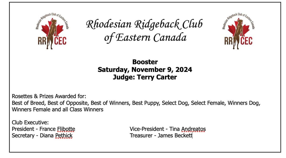 Moncton Kennel Club Booster