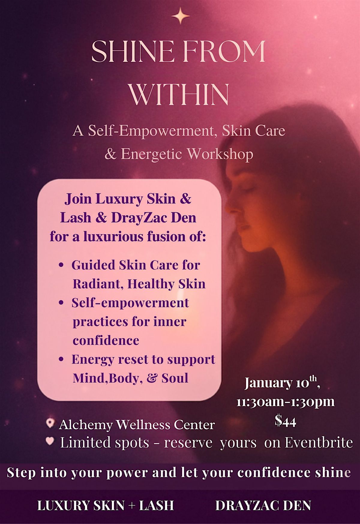 Shine from Within- A Self-Empowerment, Skin Care & Energetic Workshop